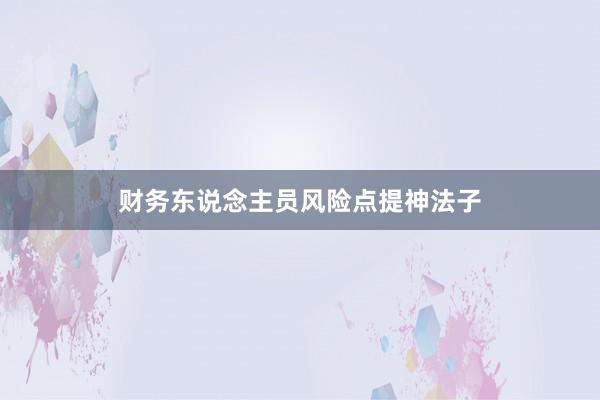 财务东说念主员风险点提神法子